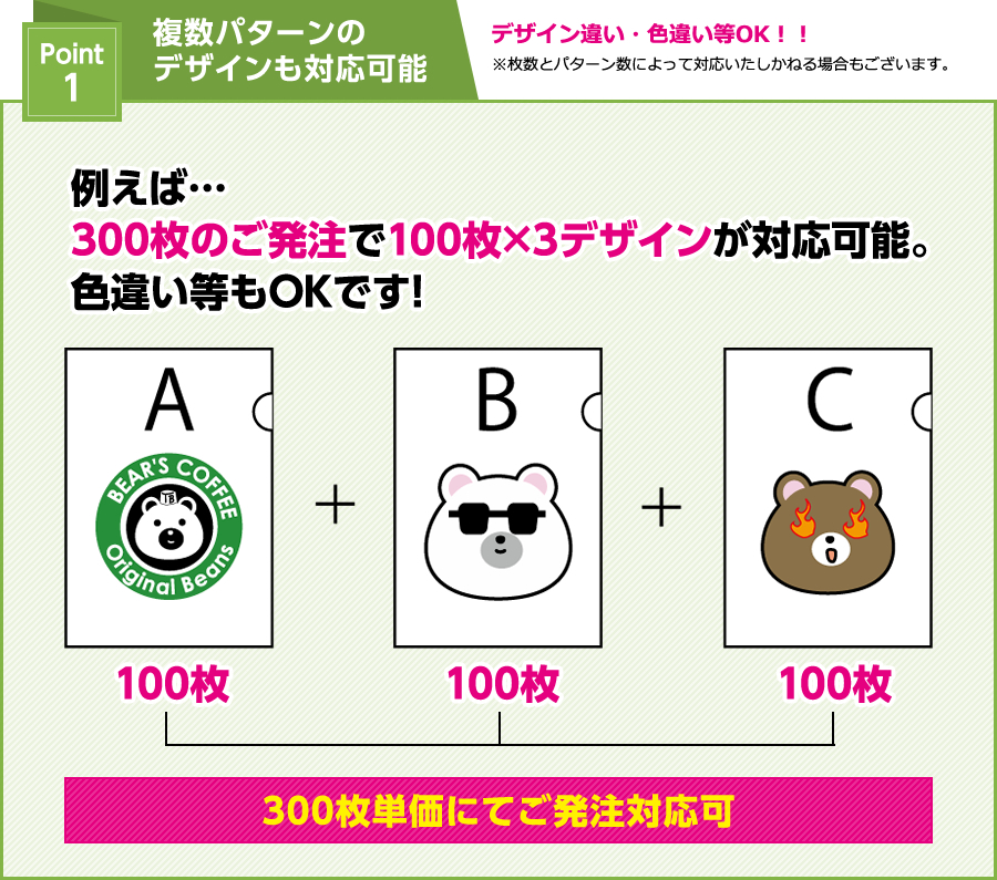 複数パターンのデザインも対応可能